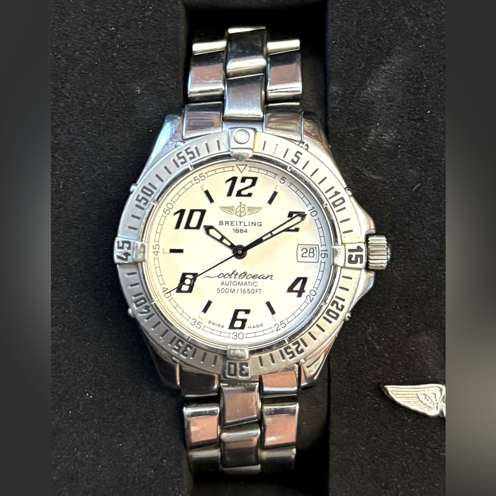 Breitling Colt Ocean A17350 38mm Automatic Stainless Steel Watch with White Dial